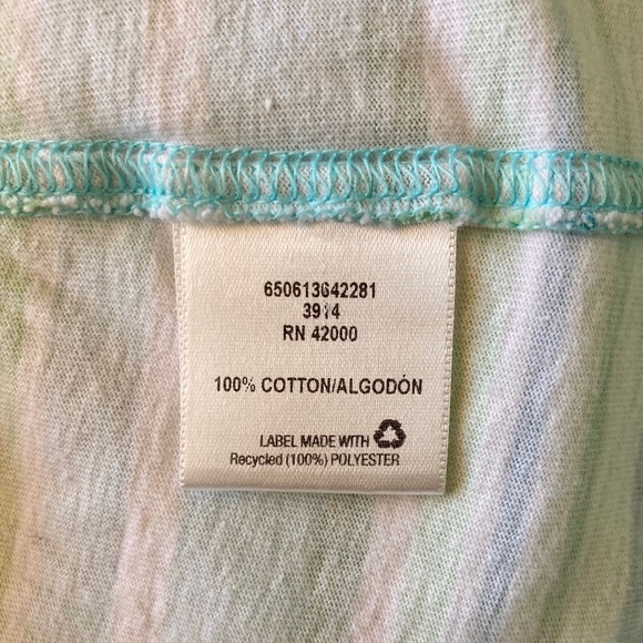 Women’s size medium Basic Editions striped blue and green versatile tank top - Picture 4 of 5